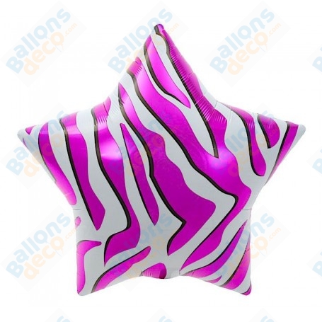 Ballon Étoile Zèbre Rose, décoration avec des ballon animaux de la ferme, Anniversaire enfant, Soirée filles.
