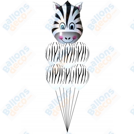 Ballons Zèbre en Grappe, décoration ballon anniversaire safari.