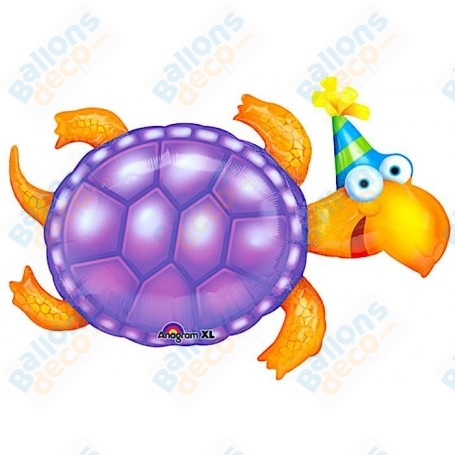Ballon Tortue Violette Anagram, décorations ballon anniversaire, animaux aquatique, Mer.
