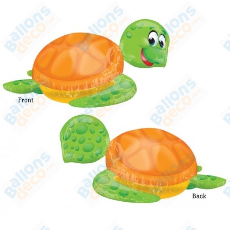 Ballon Tortue effet 3D, décoration ballons animaux aquatique, anniversaire.