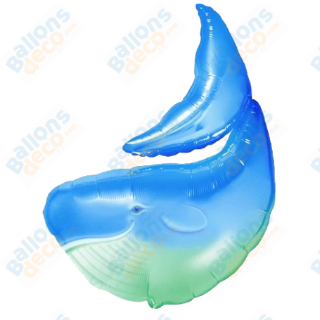 Ballon Baleine bleu et verte, décoration ballon animaux aquatiques et anniversaire.