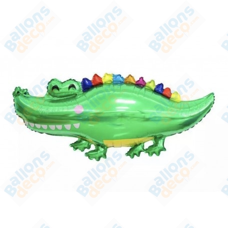 Ballon Crocodile Vert et arc-en-ciel Cartoon, décorations ballon animaux des rivières, anniversaire, baby shower.