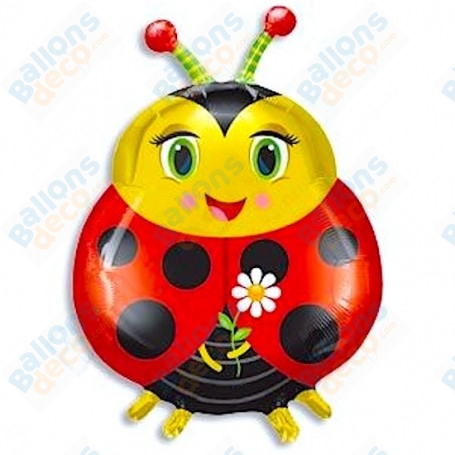 Ballon Coccinelle Annabelle Smile Anagram, décoration ballon Naissance ou baby shower.