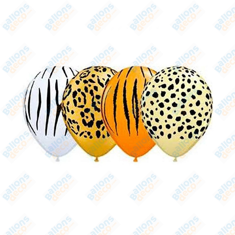 6 Ballons Safari En Aluminium - Singe, Zèbre, Lion, éléphant, 45-60 Cm, Pour Décoration Fête Anniversaire Thème Jungle