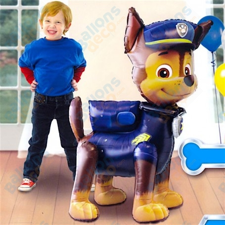 Ballon Pat Patrouille Chase Marcheur Disney, décorations ballons anniversaire de la Pat Patrouille.