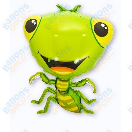 Ballon Mante Religieuse de couleur Verte, décorations ballon insectes des champs et anniversaire.