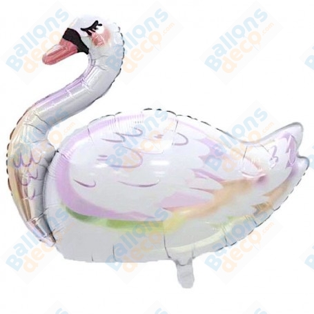 Ballon Cygne blanc et Pastel, décoration ballon anniversaire, Animaux des lacs.