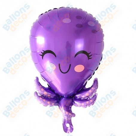 Ballon Pieuvre Mini de couleur Violette, décoration ballon animaux aquatique et anniversaire enfants.