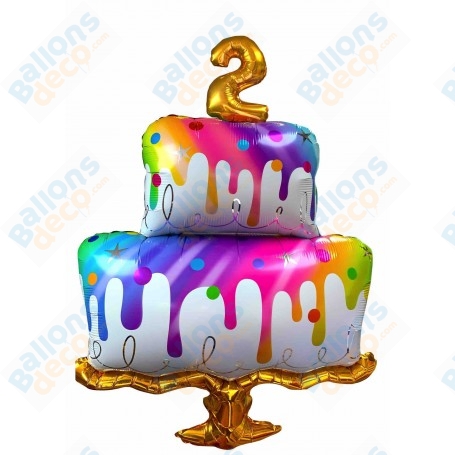 Ballon Gâteau D'anniversaire 1 ou 2 Chiffres