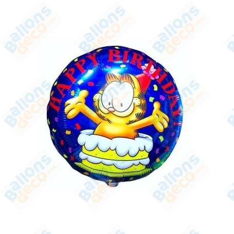 Ballon Happy Birthday Garfield Gâteau