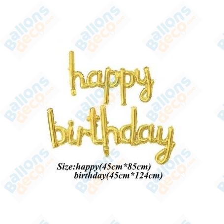 Ballons Happy Birthday Lettres Or Gold Air