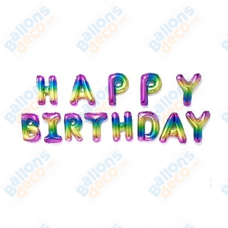 Ballon Happy Birthday Arc-en-Ciel