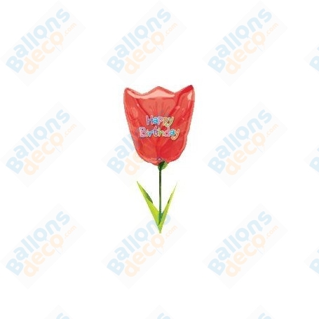 Ballon Marcheur Tulipe Happy Birthday