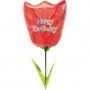 Ballon Marcheur Tulipe Happy Birthday