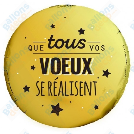 Ballon Nouvel An Tous Vos Voeux Se Réalisent Or