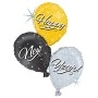 Ballon Happy New Year 3 Ballons Holographique