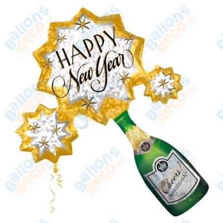 Ballon Happy New Year Bouteille de Champagne