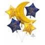 Ballon Nouvel An Étoiles et Lune Holographique