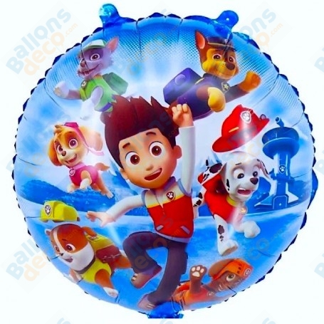 Ballon Pat Patrouille Groupe Rond, décoration ballon anniversaire Disney.