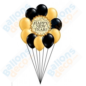 ballons du nouvel an en or noir 2024 des tourbillons suspendus pom ensemble  pour les décorations de bonne année 2024 nouvel an veille fournitures de  fête