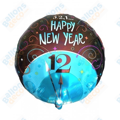 Ballon Happy New Year Horloge