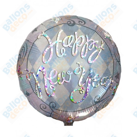 Ballon Happy New Year Rond Holographique