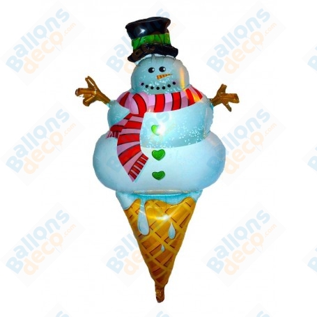 Ballon Cornet Bonhomme de Neige