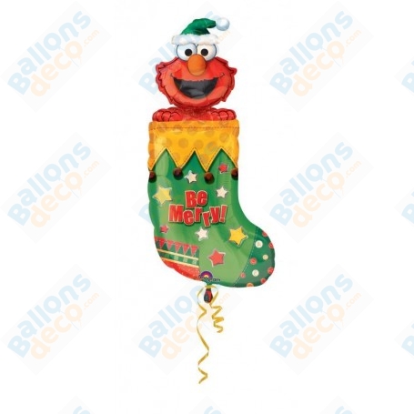 Ballon Elmo Botte Noël, décoration ballons, Sesame Street