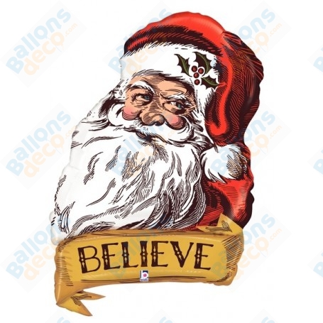 Ballon Père Noël Vintage Believe