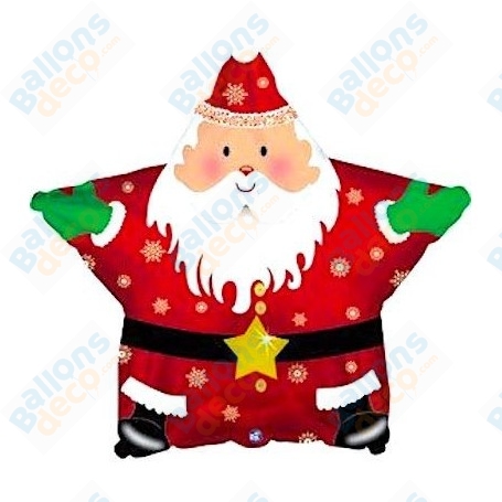 Ballon Père Noël Étoile Rouge