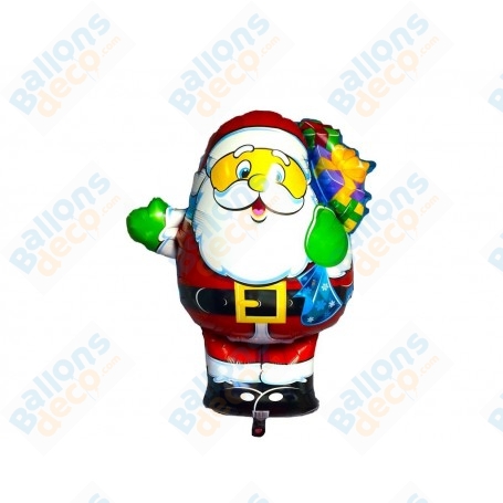 Ballon Géant Père Noël Sur Pied – Aluminium – 90,5 X 155,5 Cm – Décorations De Noël XXL – Pour Intérieur Et Extérieur – Gonflage à L’air Ou à L’hélium