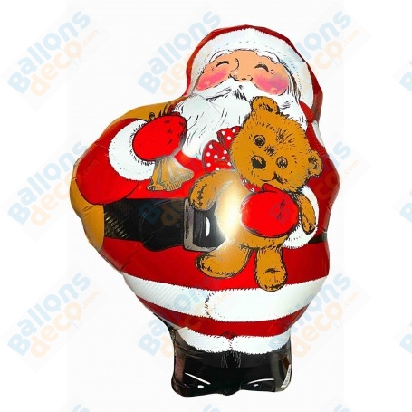 Ballon Père Noël Avec Son Ourson