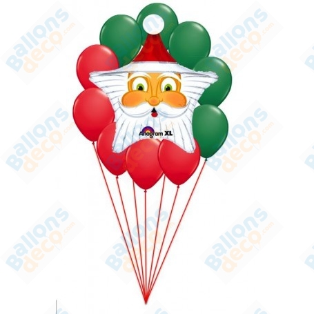 Ballons Père Noël Etoile en Grappe