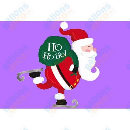 Ballon Père Noël Patins à Glace