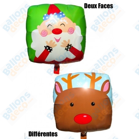 Ballon Père Noël et Rodolphe