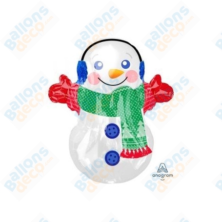 Ballon Bonhomme De Neige Gants Rouges