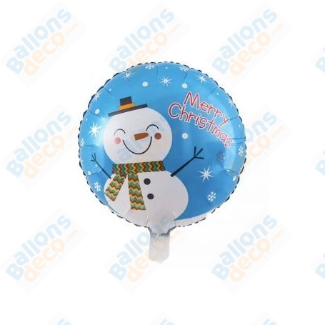 Ballon Bonhomme De Neige Rond Bleu