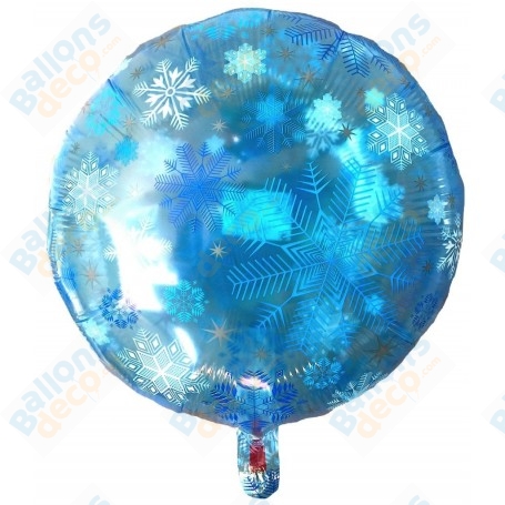 Ballon Flocons De Neiges Transparent Bleu