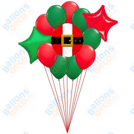 Ballons Noël Étoiles Et Père Noël en Grappe