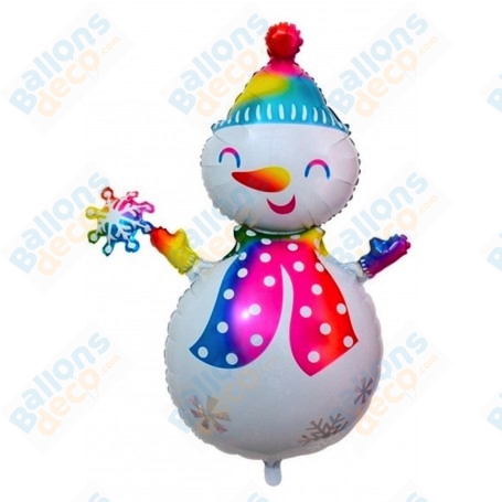 Ballon Bonhomme de Neige Arc-en-ciel Géant