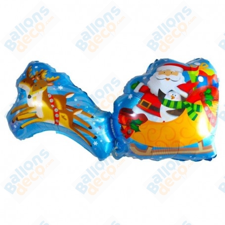 Ballon Père Noël Rennes et Traineau