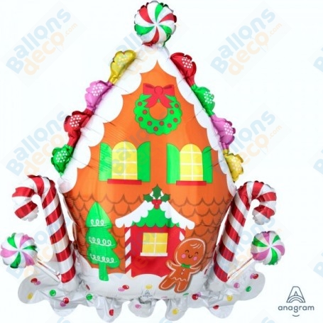 Ballon Maison Pain D'épices Bonbons de Noël