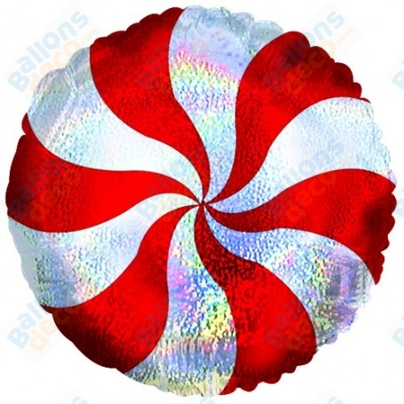 Ballon Bonbon de Noël Rouge Holographique