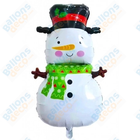 Ballon Bonhomme de Neige Écharpe Verte
