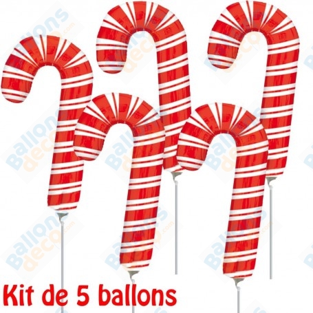 Ballon Sucre D'orge Rouge Lot De 5 ballons