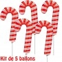 Ballon Sucre D'orge Rouge Lot De 5 ballons