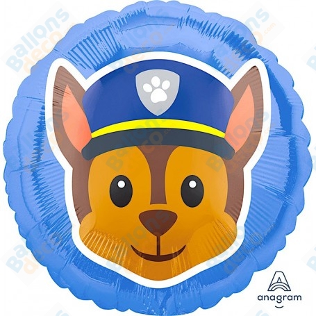 Ballon Chase Rond Emoji Pat Patrouille Disney, décoration ballon anniversaire.