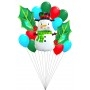 Ballons Bonhomme de Neige et Branche de Houx en Grappe