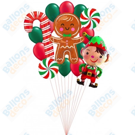 Ballons Bonhomme Pain D'épices Monde Candy en Grappe
