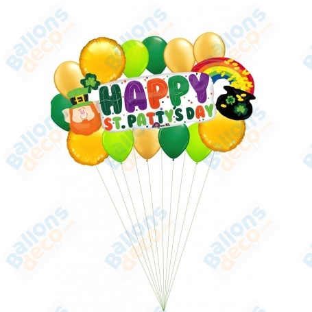 Ballons Banderole Happy St Patrick en Grappe